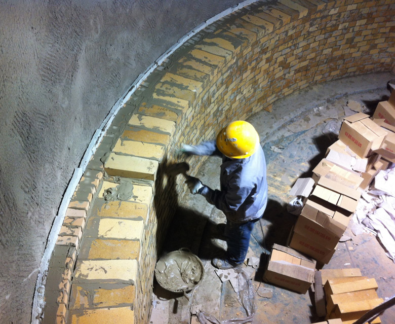 Installation Site of Hot Blast Kiln by Using Refractory Bricks