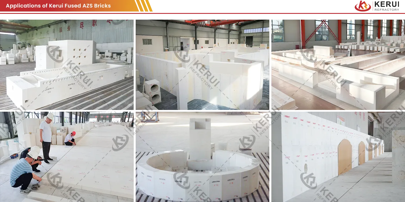 Applications of KERUI Fused Cast Alpha Beta Corundum ZIRCON AZS Blocks in Glass Industry