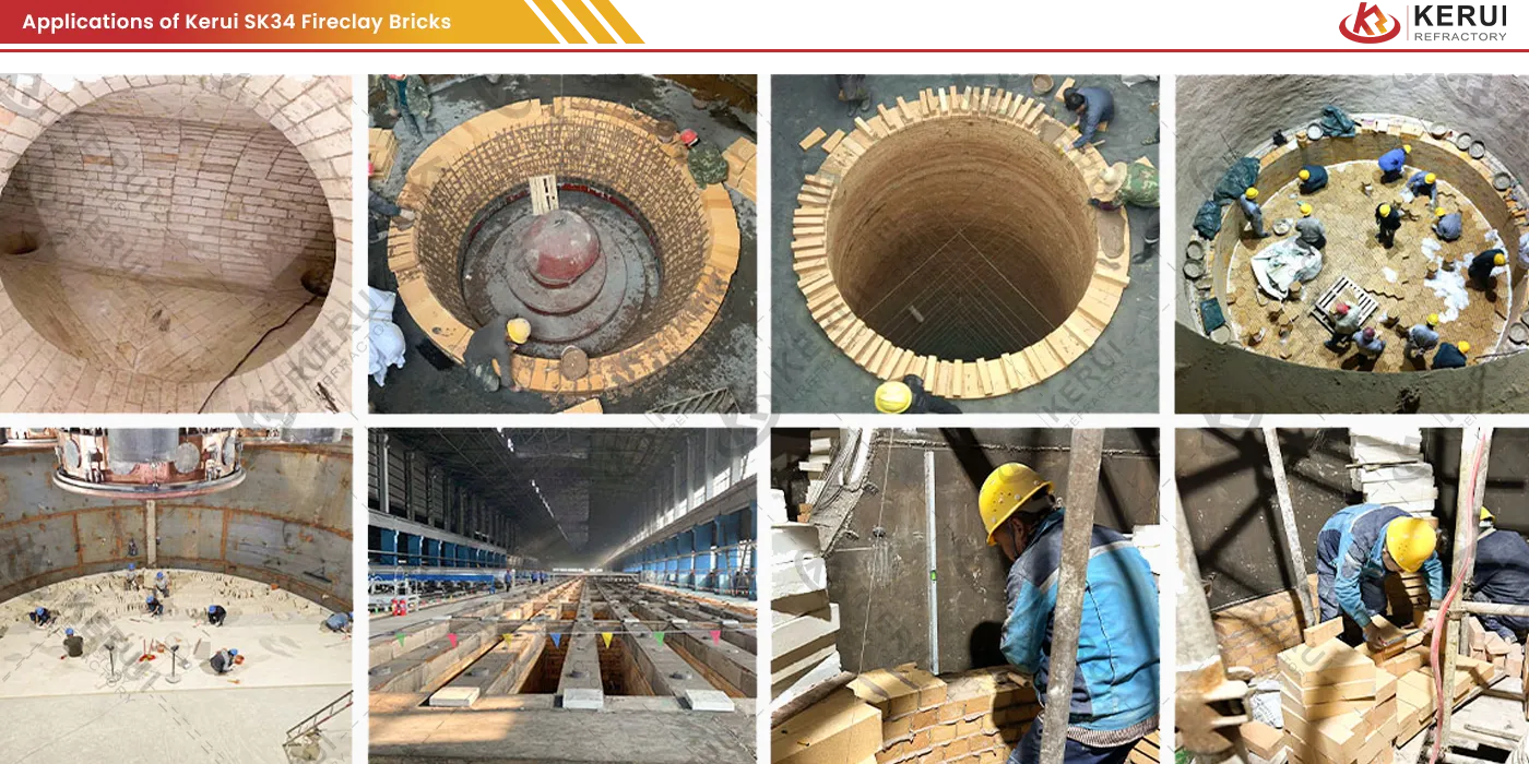 Kerui SK34 Firebricks Used for Hot Blast Furnaces and Other Kilns